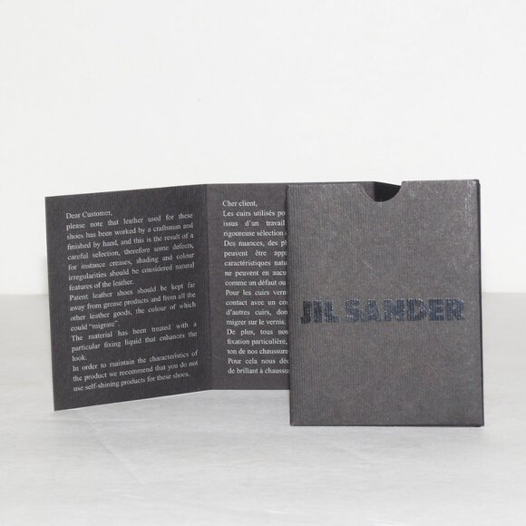 JIL SANDER BLACK LEATHER BUCKLED ANKLE BOOT w/OIL SLICK FINISH - Picture 7 of 9